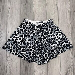 ZARA - Leopard print wrap mini skort